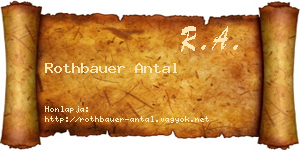Rothbauer Antal névjegykártya